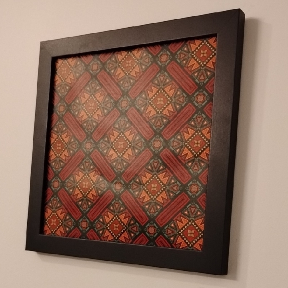 Geometric Patterned Wall Art in Black Frame - Picture 2 of 5